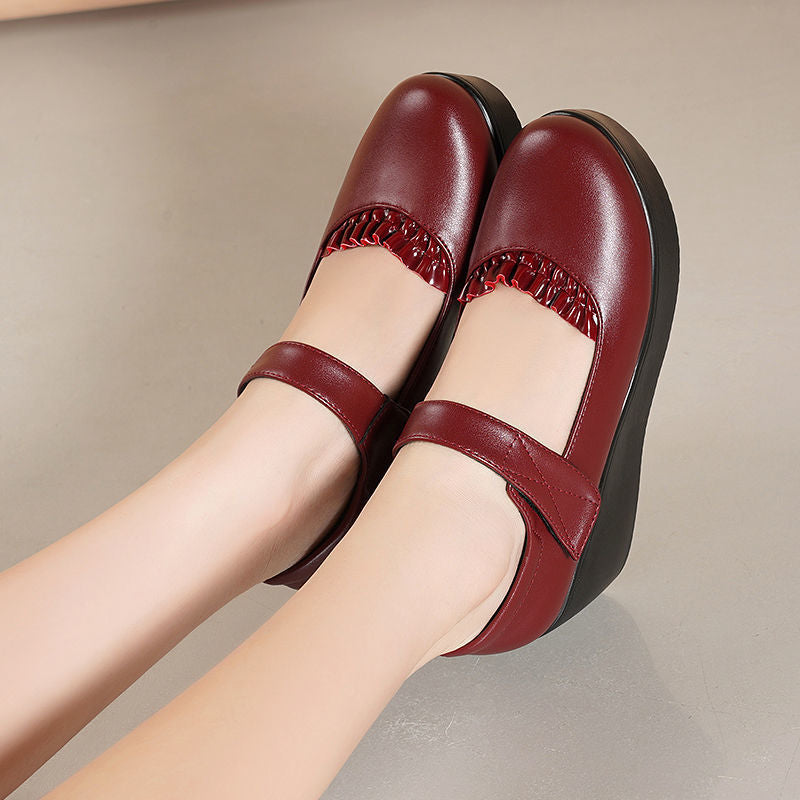 🔥【35-40】Pantofi noi din piele de vacă cu talpă groasă