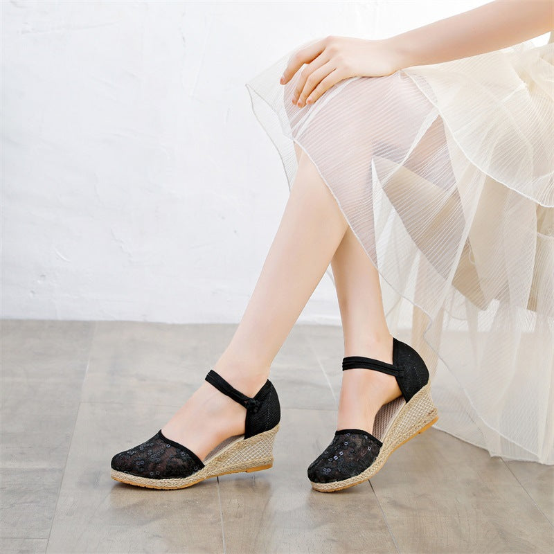 🔥【35-42】Sandale de vară la modă din dantelă și plasă